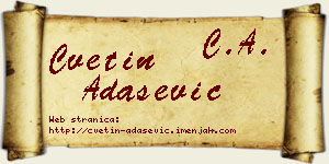 Cvetin Adašević vizit kartica